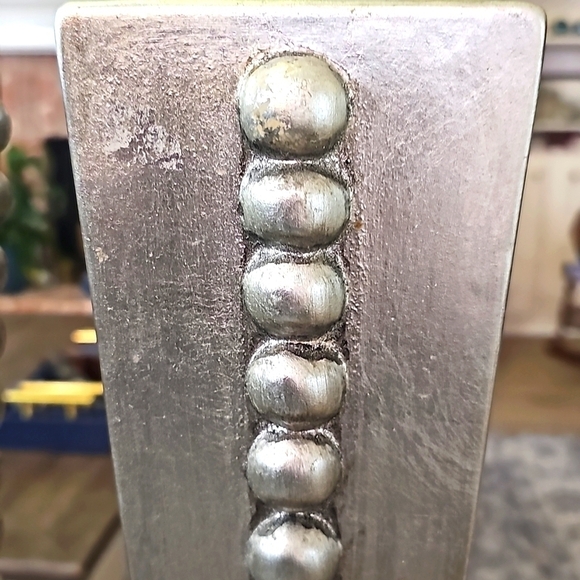 VINTAGE Unique Modern Heavy Silver Decorative Vase. Measures 12" x 4" - Picture 9 of 9